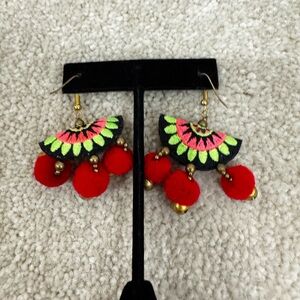 Colorful Embroidered Earrings